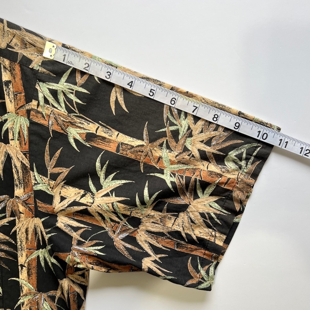 Vintage Tori Richard Short Sleeve Button Down Shirt Men's Large Bamboo Print - Picture 8 of 10